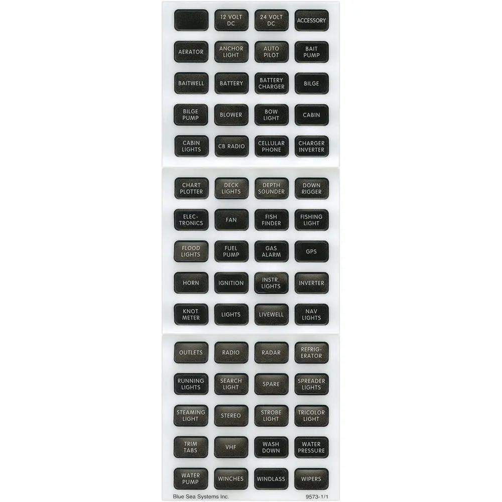 Blue Sea 8214 Black Small Format Label Kit - 60 Labels [8214] 1