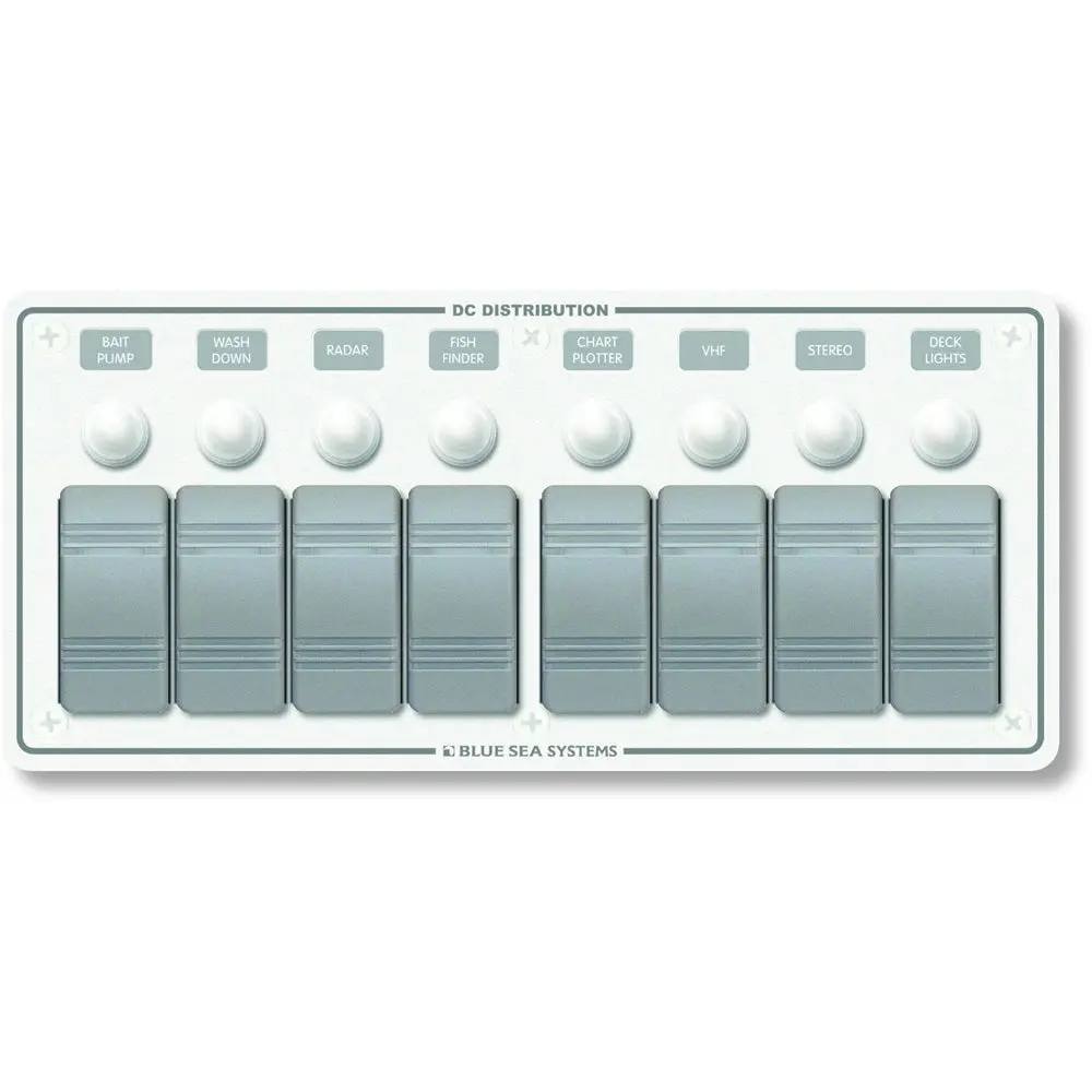 Blue Sea 8271 Water Resistant Panel - 8 Position - White - Horizontal Mount [8271] 1