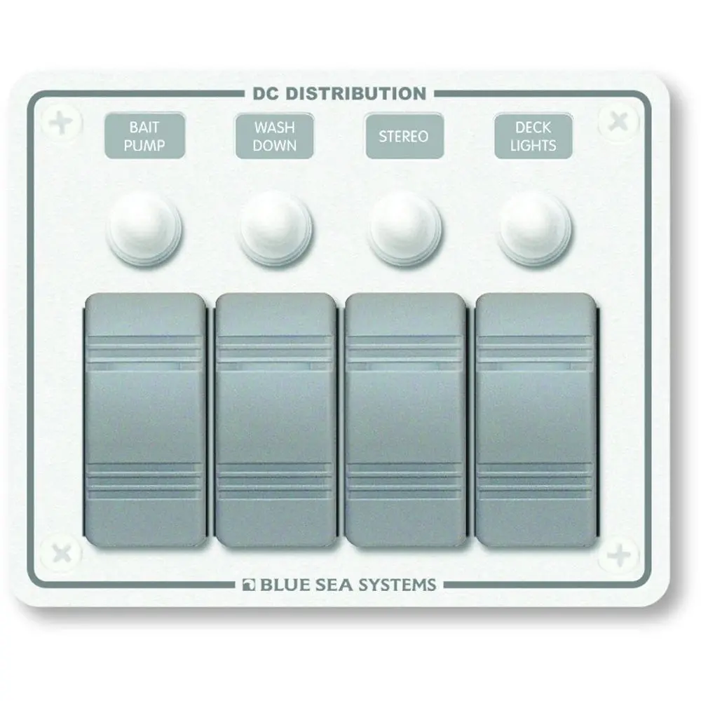 Blue Sea 8272 Water Resistant Panel - 4 Position - White - Horizontal Mount [8272] 1