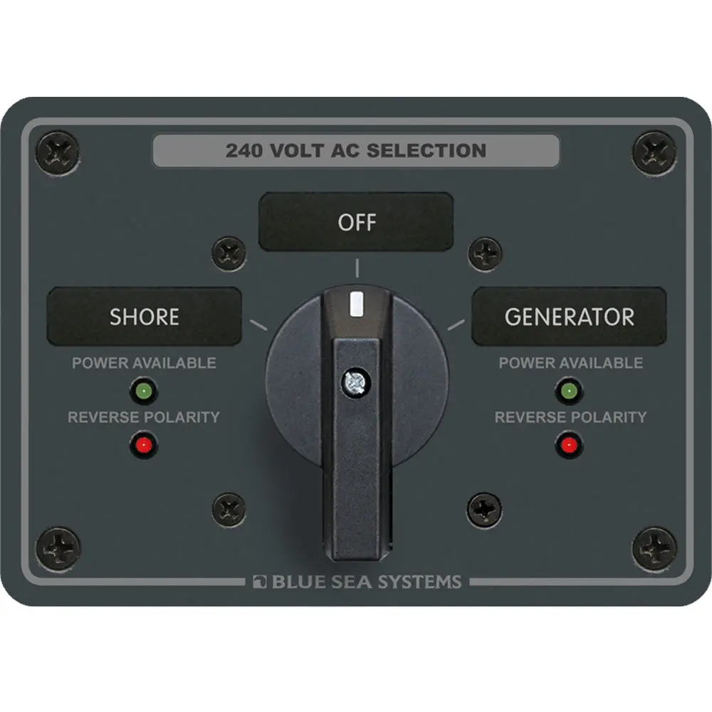 Blue Sea 8363 Ac Rotary Switch Panel 65 Ampere 2 Positions + Off, 3 Pole [8363] 1