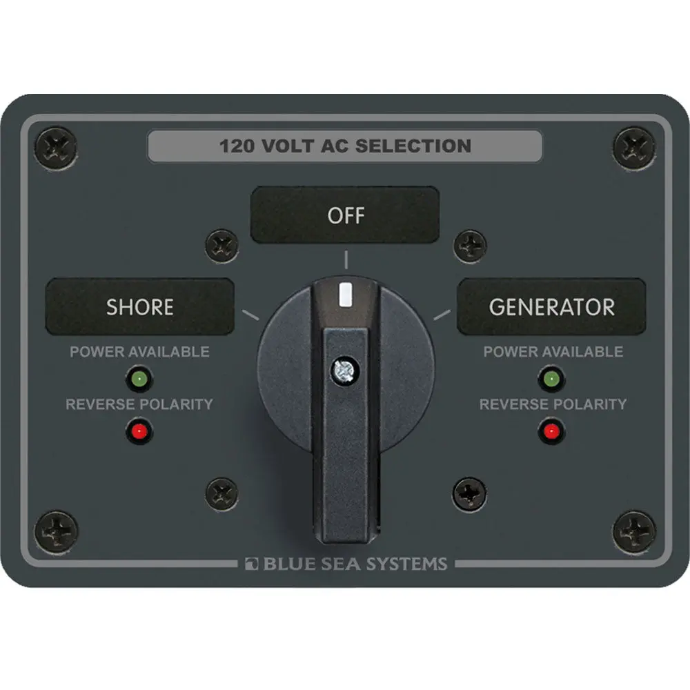 Blue Sea 8365 Ac Rotary Switch Panel 65 Ampere 2 Positions + Off, 2 Pole [8365] 1