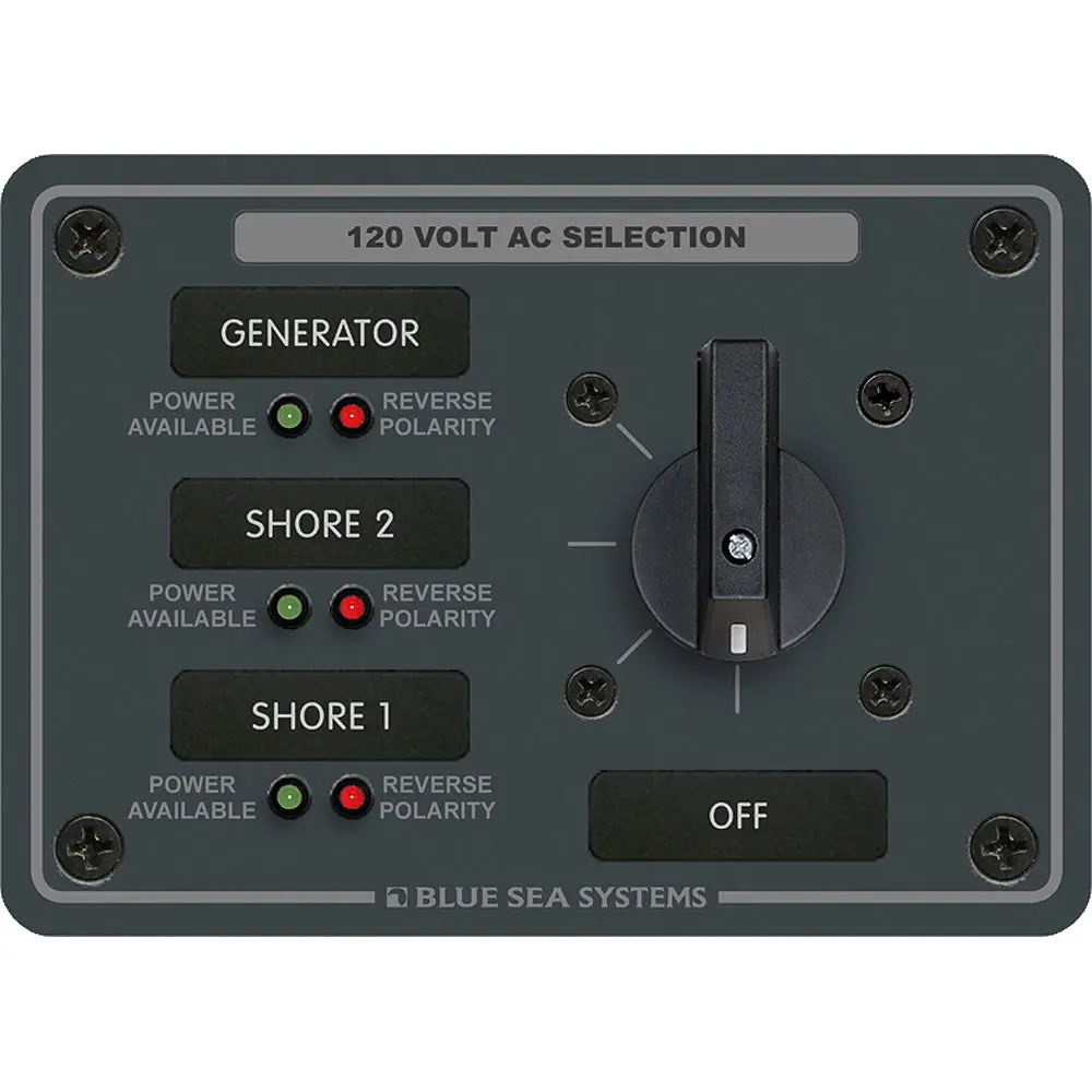 Blue Sea 8366 Ac Rotary Switch Panel 30 Ampere 3 Positions + Off, 2 Pole [8366] 1