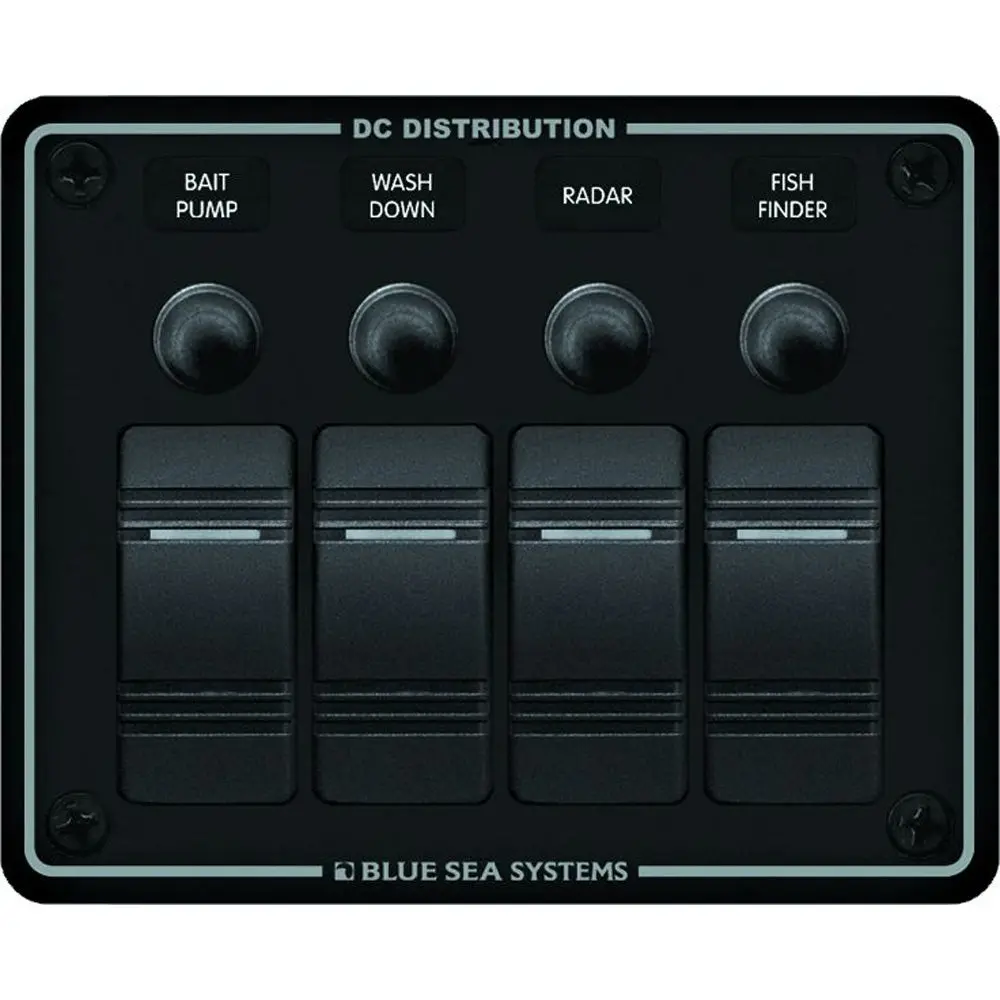 Blue Sea 8372 Water Resistant 4 Position - Black - Horizontal Mount Panel [8372] 1