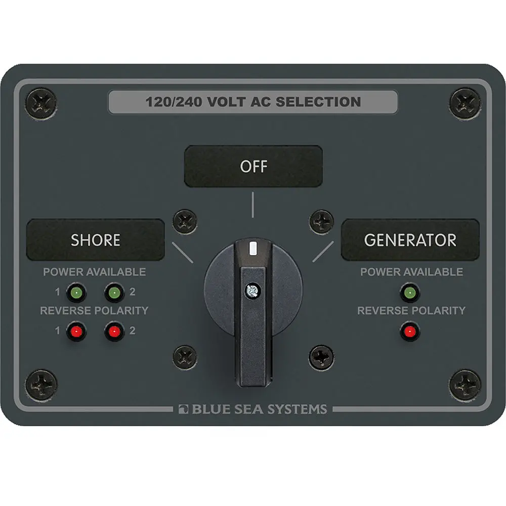 Blue Sea 8386 Ac Rotary Switch Panel 30 Ampere 2 Positon + Off, 4 Pole [8386] 1