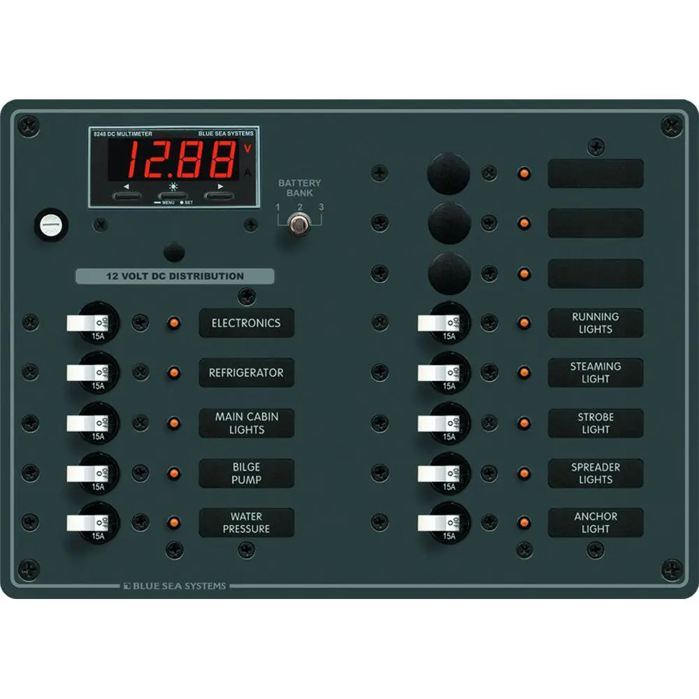 Blue Sea 8403 Dc Panel 13 Position W/ Multimeter [8403] 1