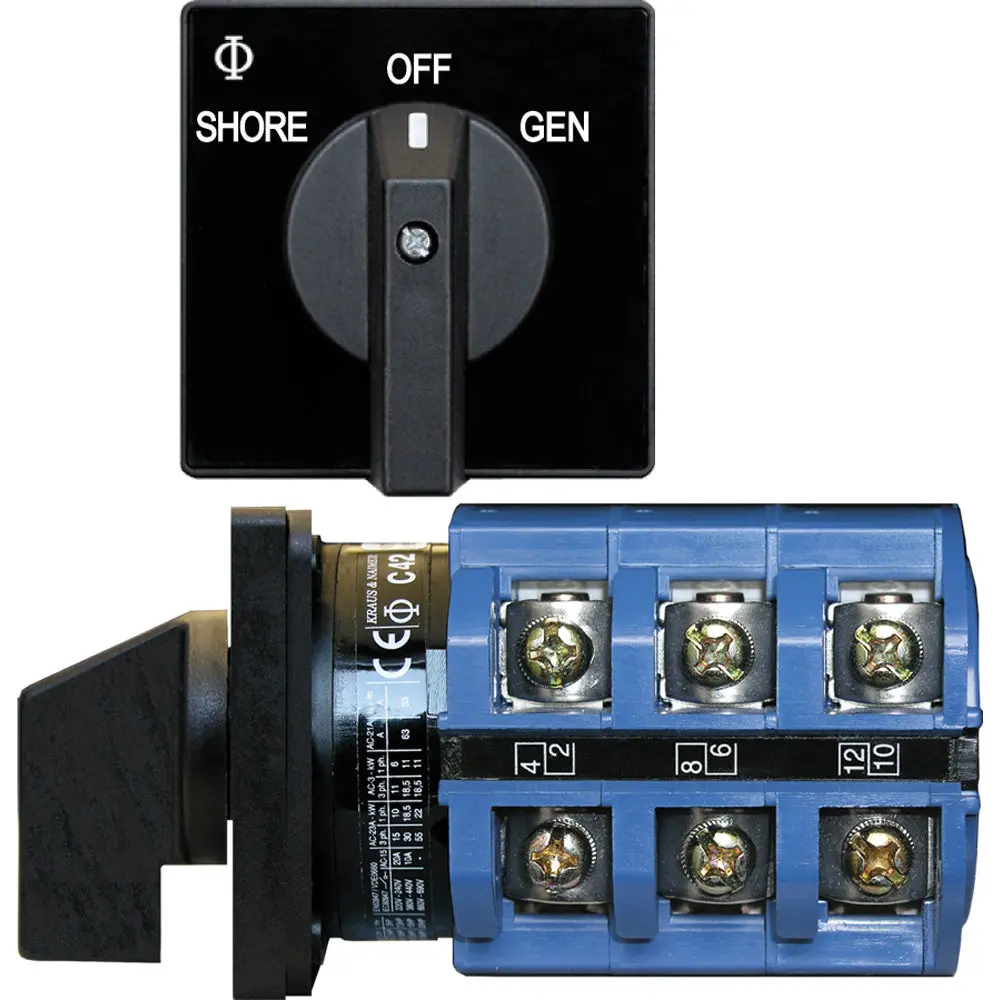 Blue Sea 9019 Switch, Ac 240Vac 63A Off +2 Positions [9019] 1