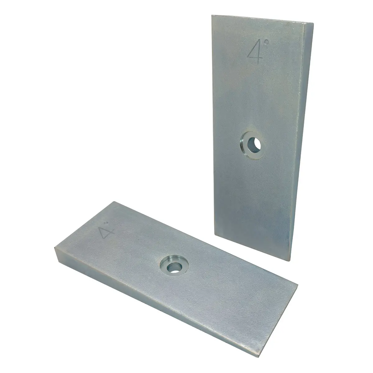 2" Wide Steel 4 Degree Shims Wedge For Pinion Angle Or Caster - Set Of 2, Zinc Plated 1