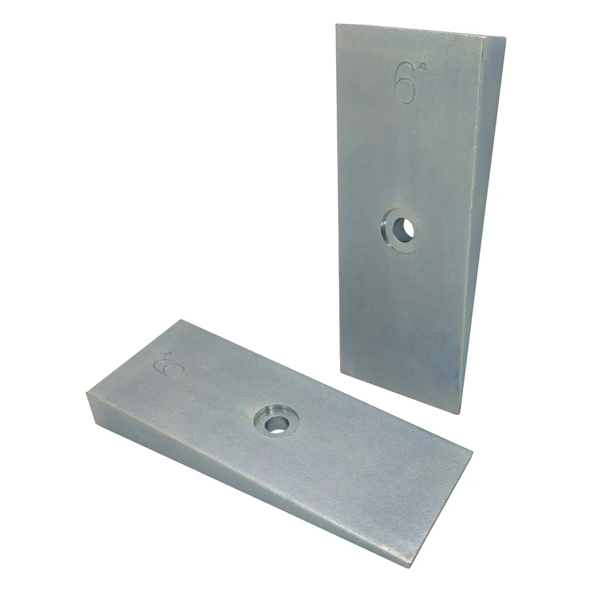 2" Wide Steel 6 Degree Shims Wedge For Pinion Angle Or Caster - Set Of 2, Zinc Plated 1