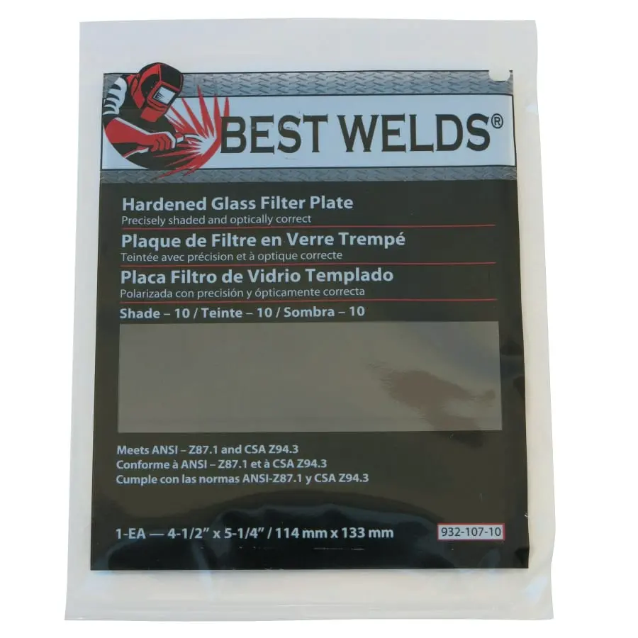 Best Welds - Glass Filter Plate, Shade 10, 4-1/2" X 5-1/4", Green 1