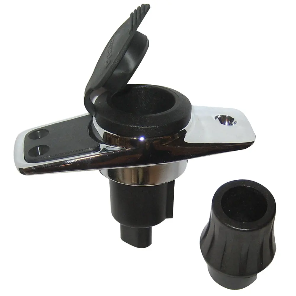 Perko Locking Collar Pole Light Mounting Base - 2 Pin - Chrome Plated W/Black Cover [1060Pb0dp] 1