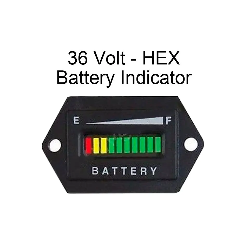 36 Volt Golf Cart Club Car Ezgo Yamaha Battery Status Meter Indicator 36V - Hex 1