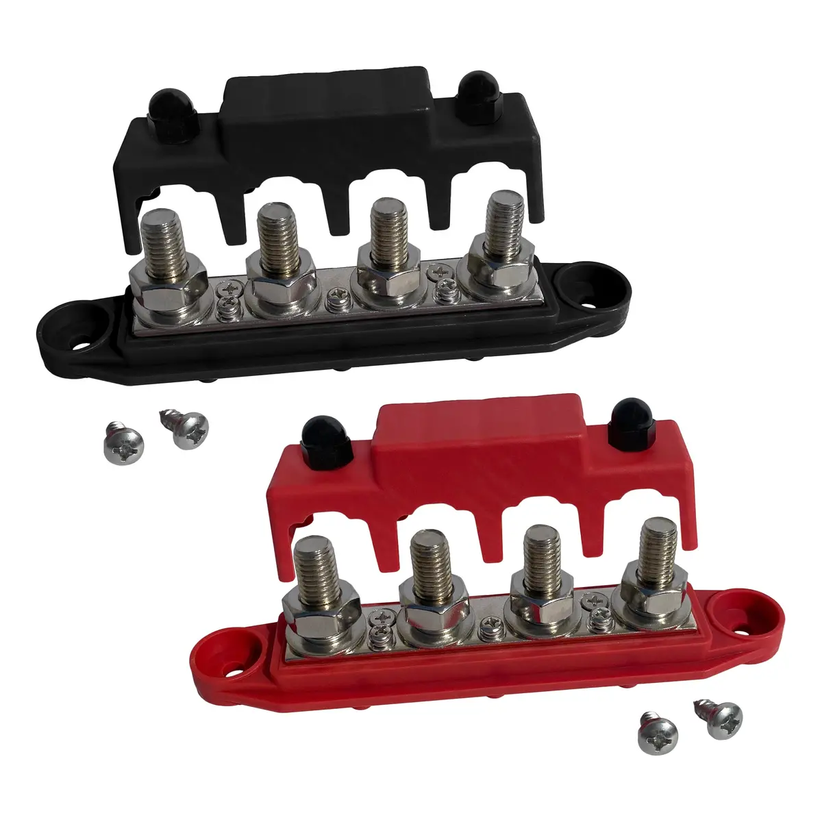 4 Post Power Distribution Block Bus Bar Pair With Cover - 250 Amp Rating – Marine Bus Bar, Automotive, And Solar Wiring – Battery Terminal Distribution Block 3