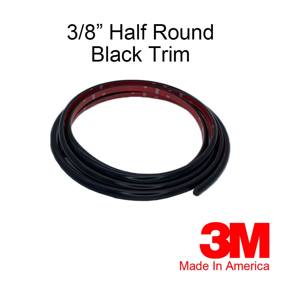 3/8'' Black Half Round Trim Molding 1