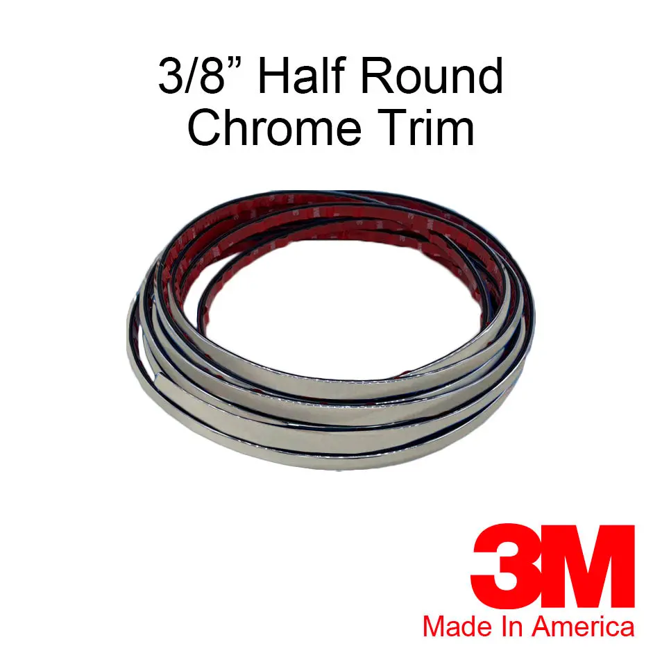 3/8'' Chrome Half Round Trim Molding 1