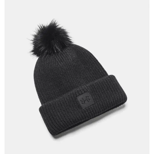 Under Armour - Women's Coldgear Infrared Halftime Ribbed Pom Beanie 1