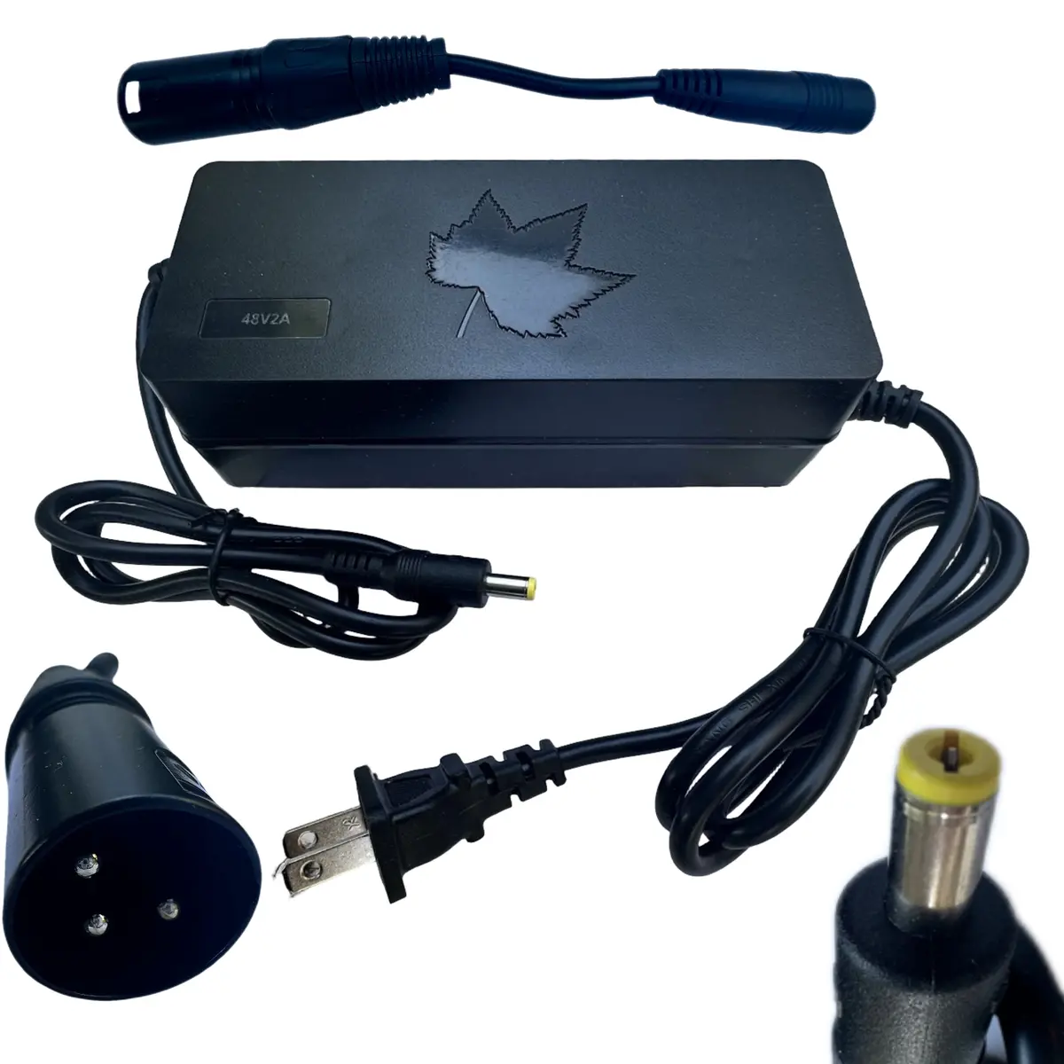 48V 2A E-Bike Battery Charger (Dc) (54.6V Output) + Xlr To Dc Adapter – 110V Input 1