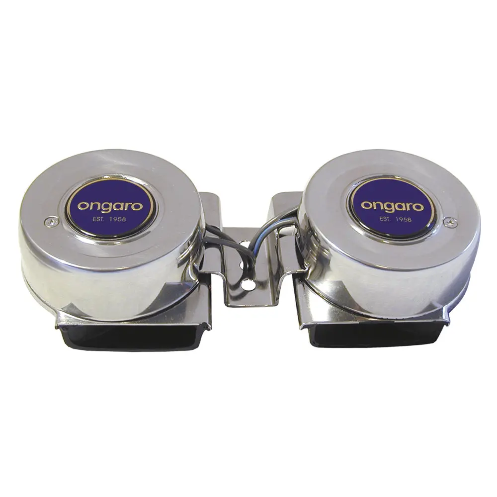 Schmitt Marine Ongaro All-Stainless Mini Compact Twin Horn - 12V [10002] 1