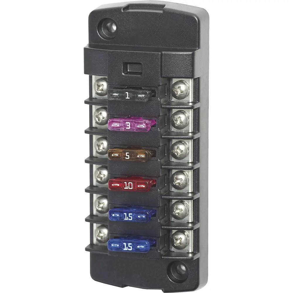Blue Sea 5037 St Blade Fuse Block W/O Cover - 6 Circuit Independent W/O Negative Bus [5037] 1