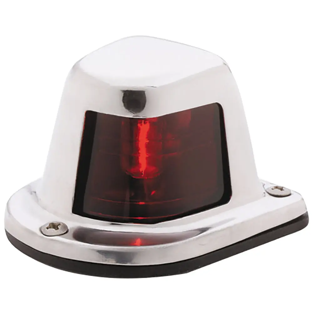 Attwood 1-Mile Deck Mount, Red Sidelight - 12V - Stainless Steel Housing [66319R7] 1