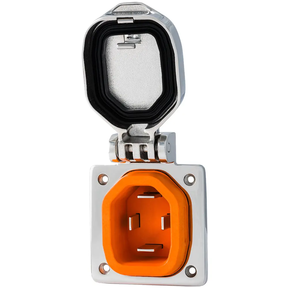 Smartplug 50 Amp Male Inlet W/Cover - Stainless Steel [Bm50s] 1