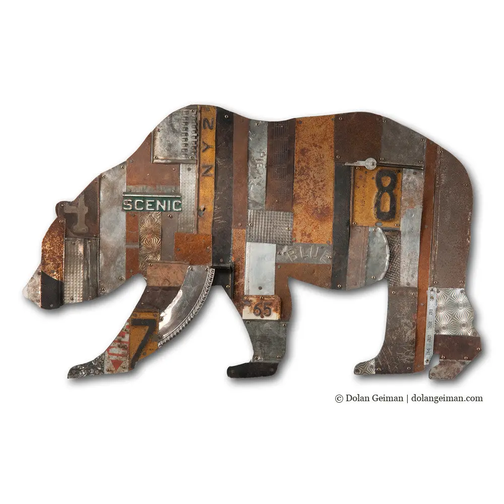 In The Woods (California Bear) Original Metal Wall Sculpture 1