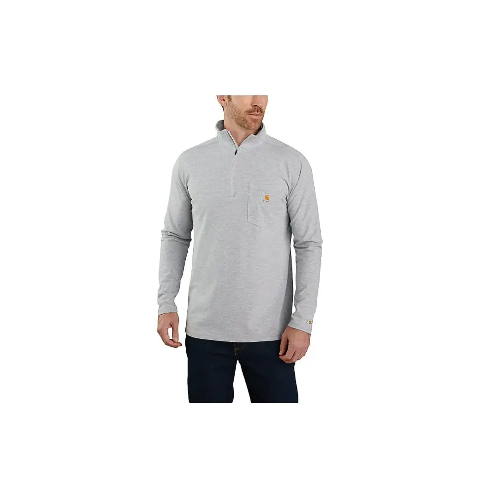 Carhartt - Men's Force Relaxed Fit Midweight Long-Sleeve Quarter-Zip Mock-Neck T-Shirt 1