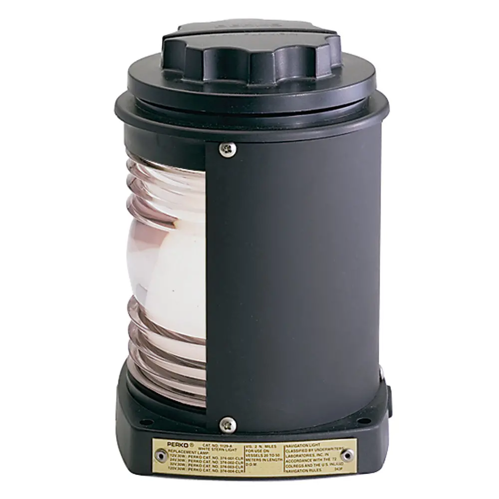Perko Stern Light - Black Plastic, White Light With Gray Tinted Lens [1129A00blk] 1