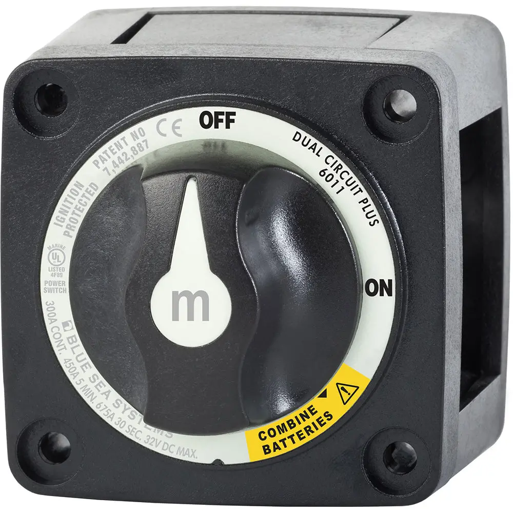 Blue Sea 6011200 M-Series Battery Switch Dual Circuit Plus - Black [6011200] 1