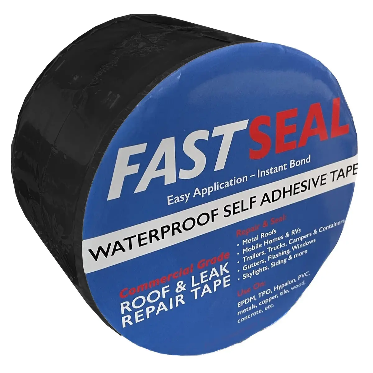 Fastseal Waterproof Roof Leak Repair Tape - Black 4" 1