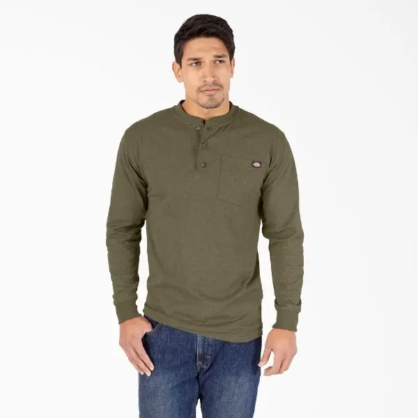 Dickies - Long Sleeve Heather Heavyweight Henley 1