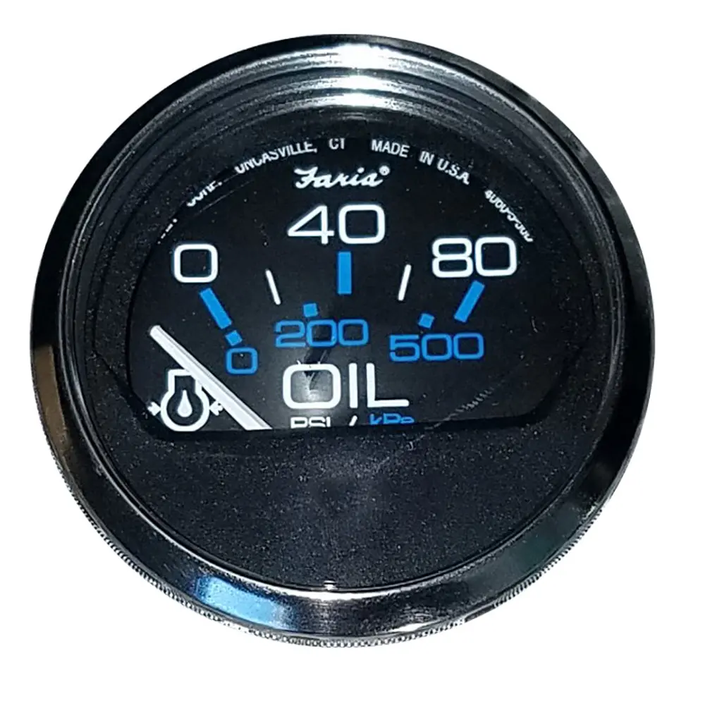 Faria Chesapeake Black 2" Oil Pressure Gauge (80 Psi) [13702] 1