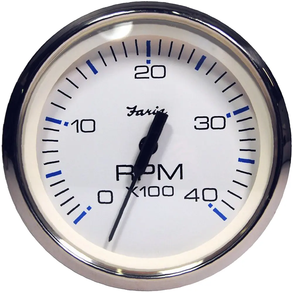 Faria Chesapeake White Ss 4" Tachometer - 4000 Rpm (Diesel) (Magnetic Pick-Up) [33818] 1