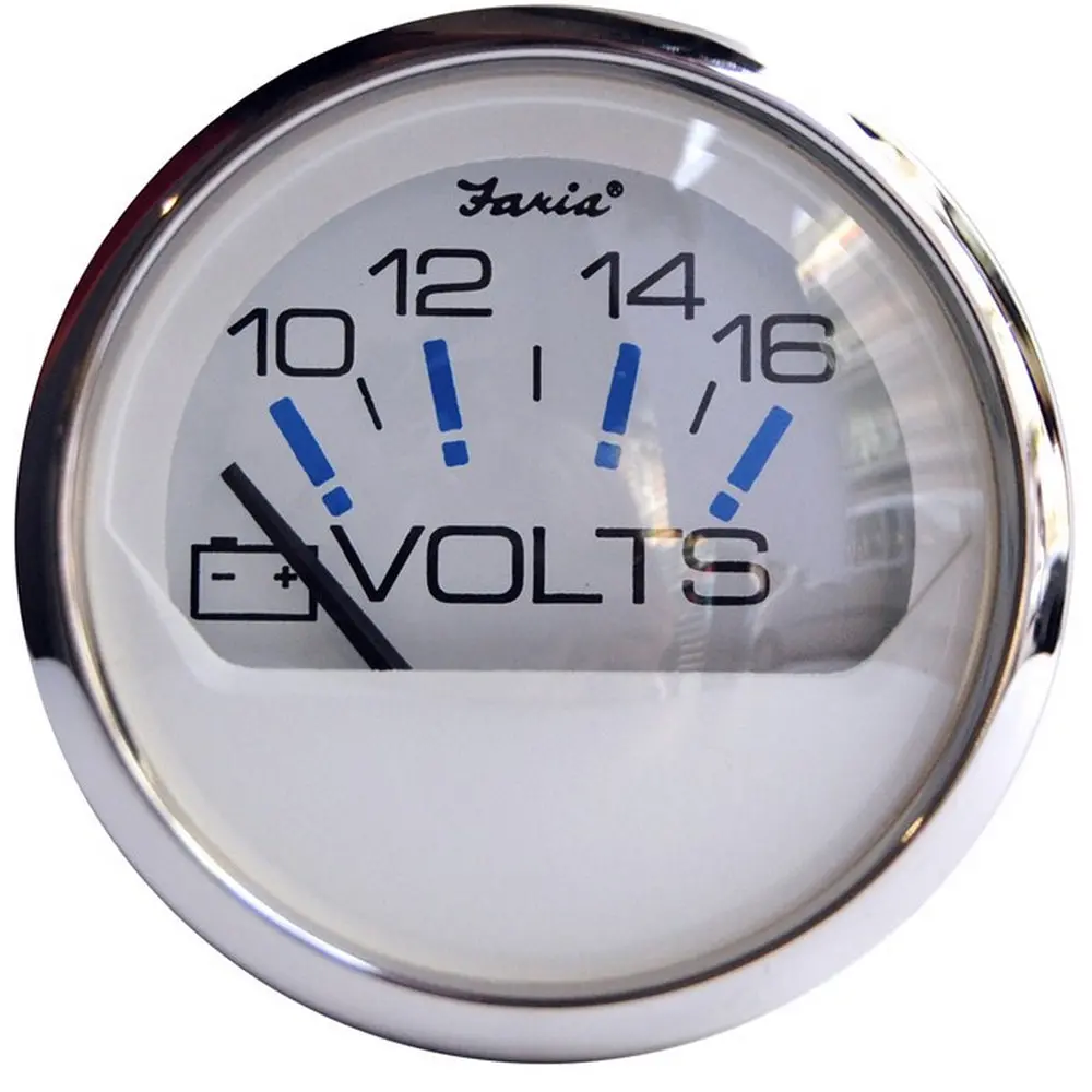 Faria Chesapeake White Ss 2" Voltmeter (10-16 Vdc) [13805] 1