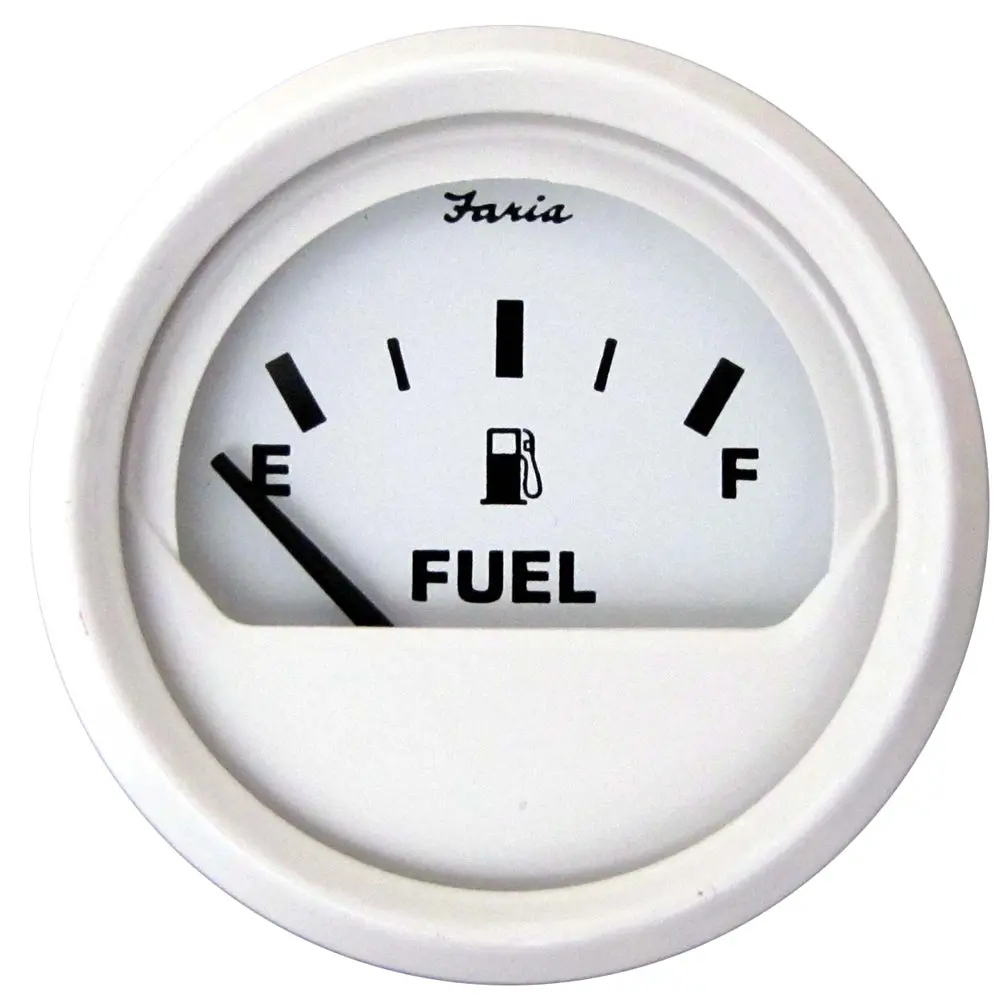 Faria Dress White 2" Fuel Level Gauge (E-1/2-F) [13101] 1