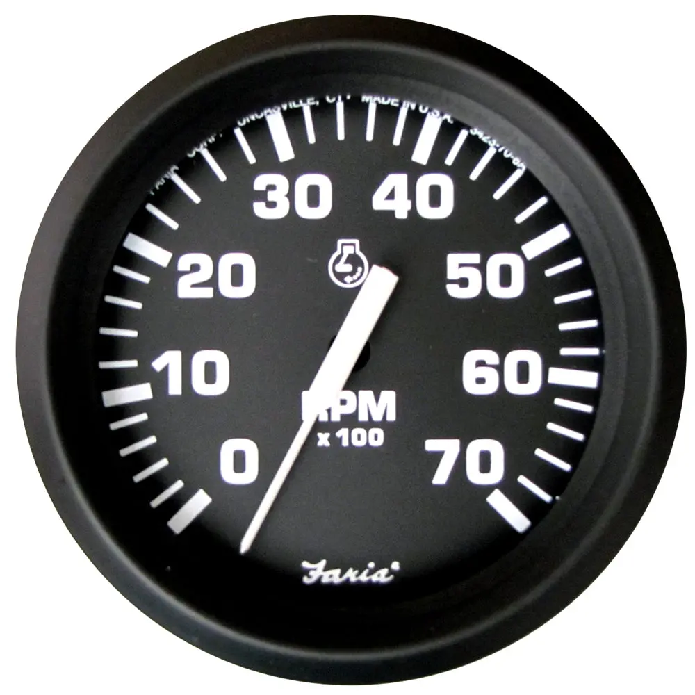 Faria Euro Black 4" Tachometer - 7,000 Rpm (Gas - All Outboard) [32805] 1