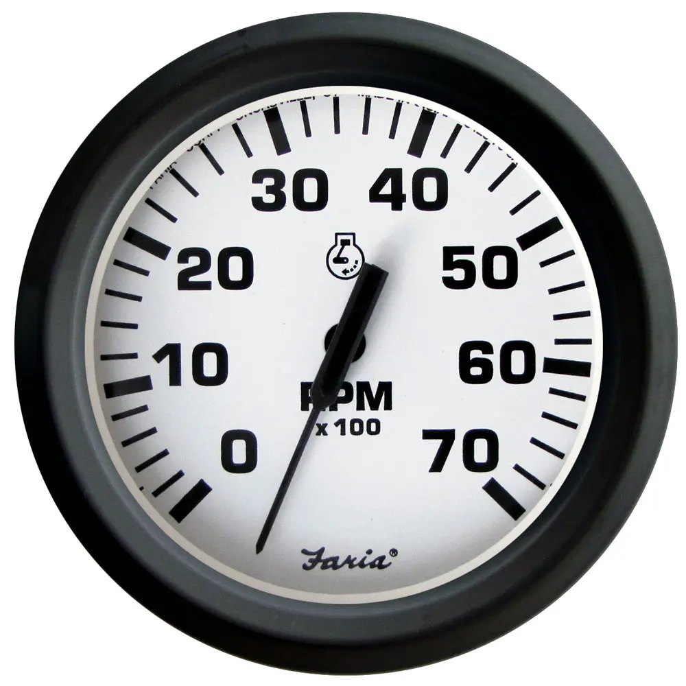 Faria Euro White 4" Tachometer 7000 Rpm (Gas) (Outboards) [32905] 1