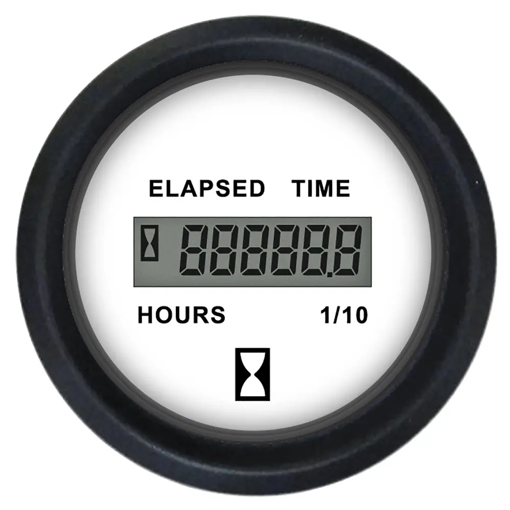 Faria Euro White 2" Hourmeter (Digital) [12913] 1