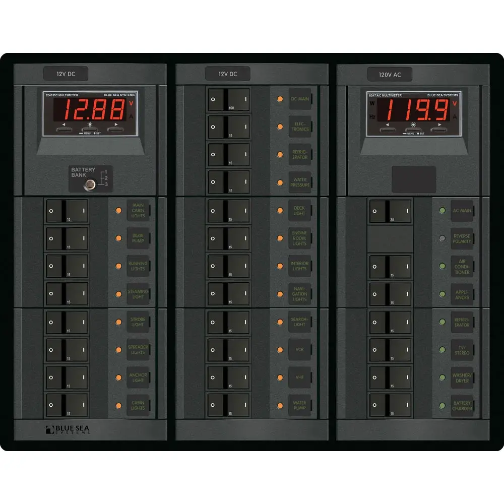 Blue Sea 1218 12V Dc Main + 19 Positions / 120V Ac Main + 6 Positions [1218] 1