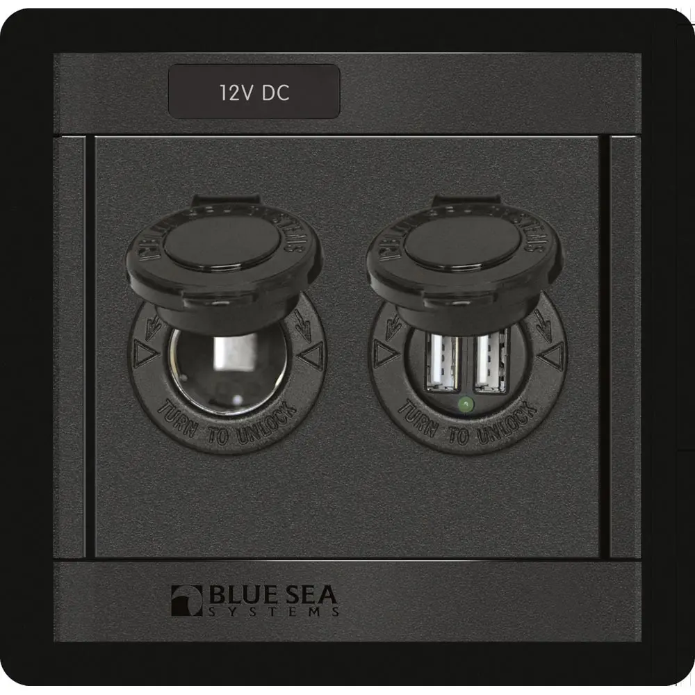 Blue Sea 1478 360 Panel - 12V Dc Socket & Dual Usb Charger [1478] 1