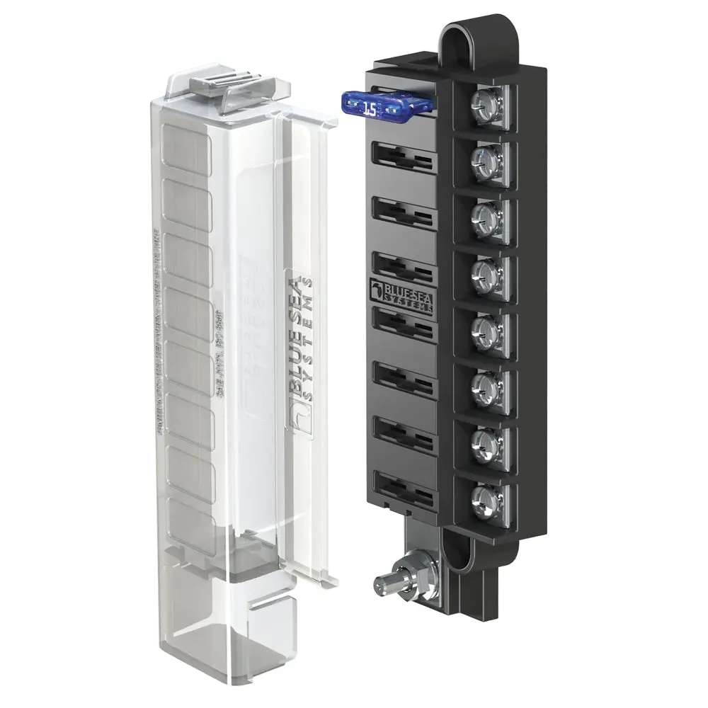 Blue Sea 5046 St Blade Compact Fuse Blocks - 8 Circuits W/Cover [5046] 1