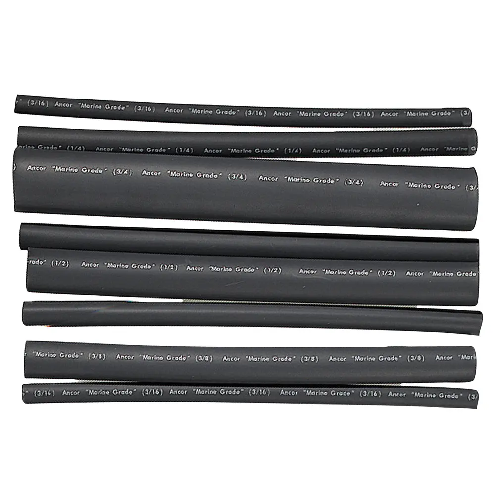 Ancor Adhesive Lined Heat Shrink Tubing - Assorted 8-Pack, 6", 20-2/0 Awg, Black [301506] 1