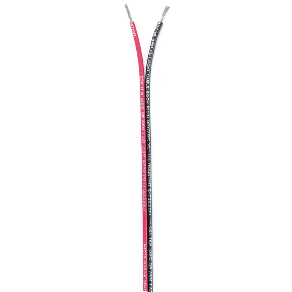 Ancor Ribbon Bonded Cable - 16/2 Awg - Red/Black - Flat - 500' [153150] 1