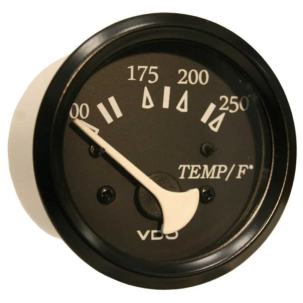 Vdo Cockpit Marine 52Mm (2-1/16") 250 F Water Temperature Gauge - Black Dial/Bezel [310-11801] 1