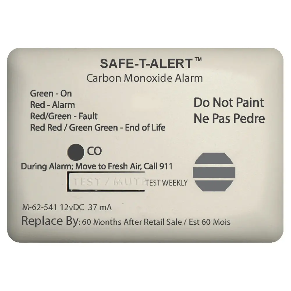 Safe-T-Alert 62 Series Carbon Monoxide Alarm W/Relay - 12V - 62-541-Marine-Rly-Nc - Surface Mount - White [62-541-Marine-Rly-Nc] 1