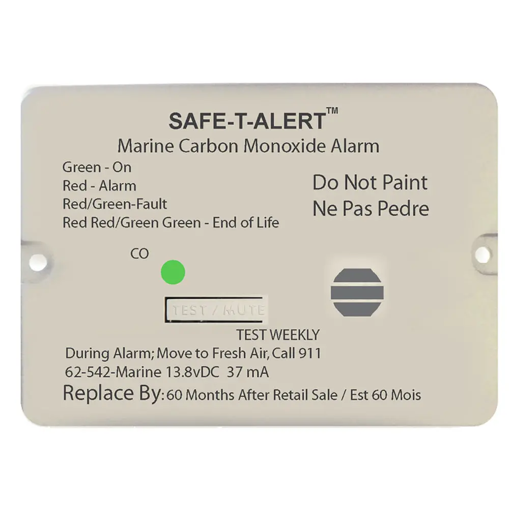 Safe-T-Alert 62 Series Carbon Monoxide Alarm W/Relay - 12V - 62-542-Marine-Rly-Nc - Flush Mount - White [62-542-Marine-Rly-Nc] 1