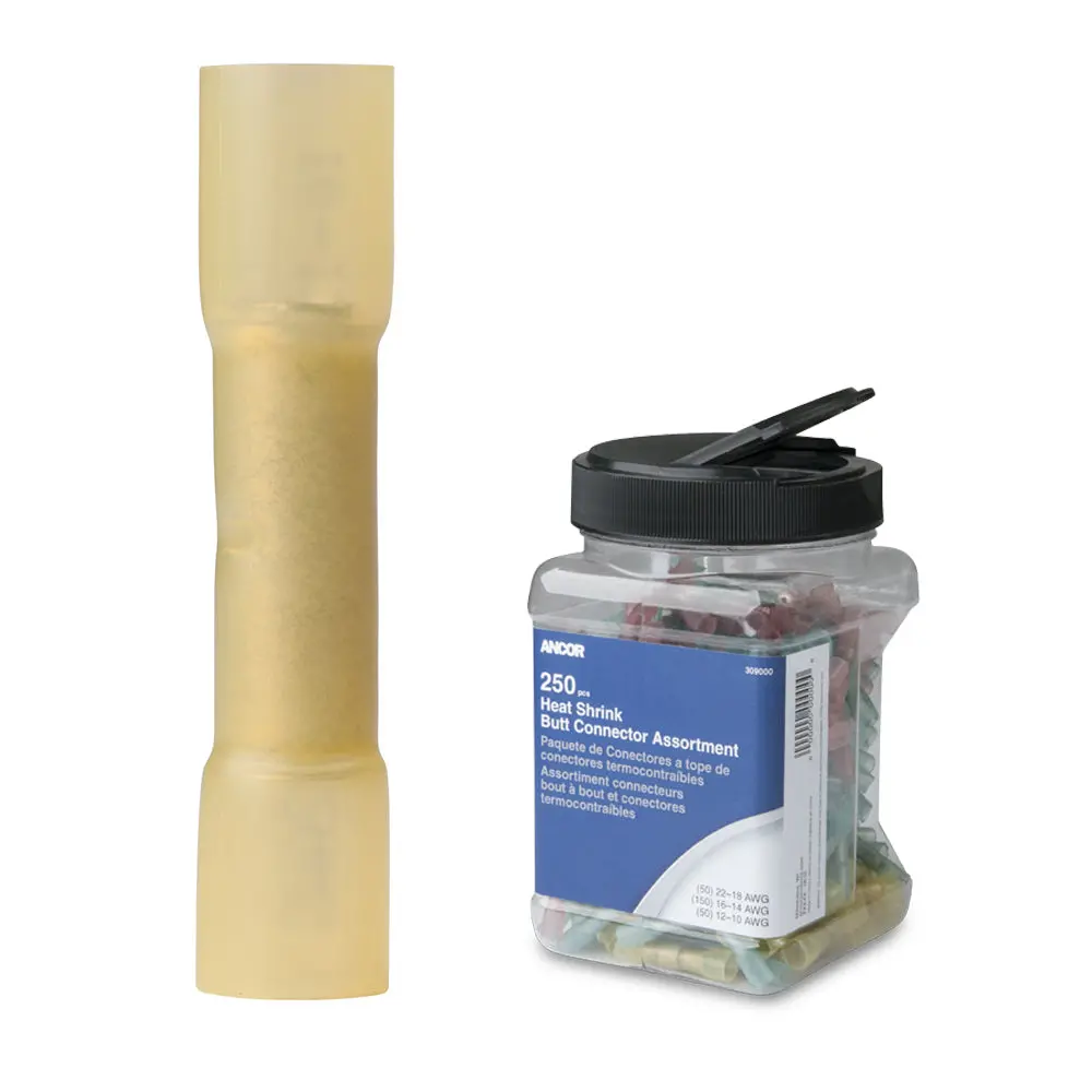Ancor 12-10 Awg Heat Shrink Butt Connector - 200-Pieces - Jar [309201] 1