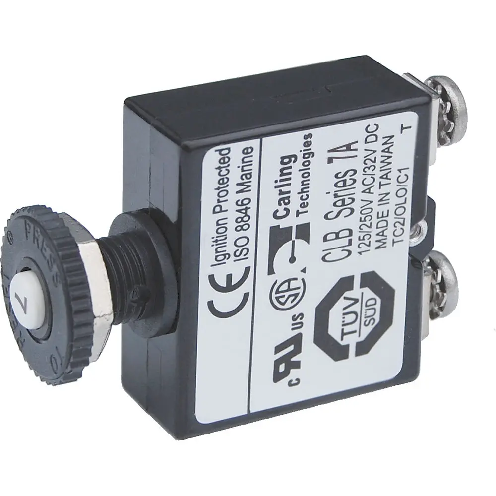 Blue Sea Push Button Reset Only Screw Terminal Circuit Breaker - 7 Amps [2131] 1