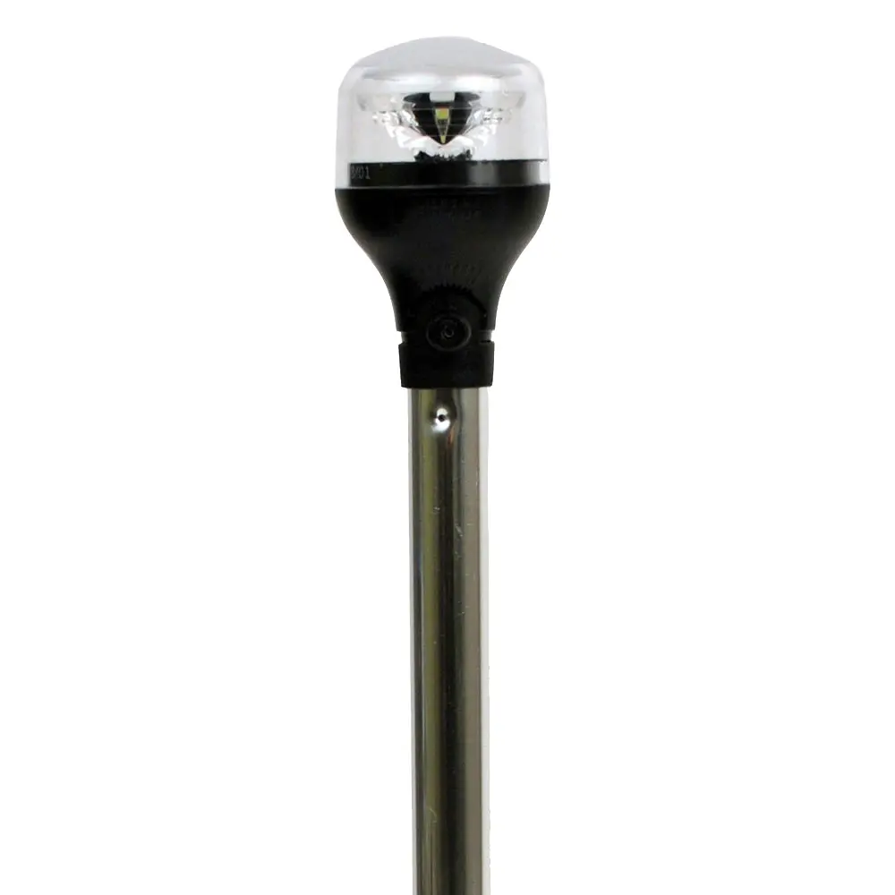 Attwood Lightarmor All-Around Light - 12" Aluminum Pole - Black Vertical Composite Base W/Adapter [5557-Pv12a7] 1