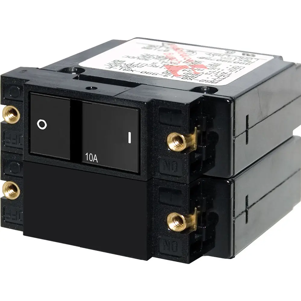 Blue Sea 7410 A-Series Flat Rocker Circuit Breaker - Double Pole - 10A [7410] 1