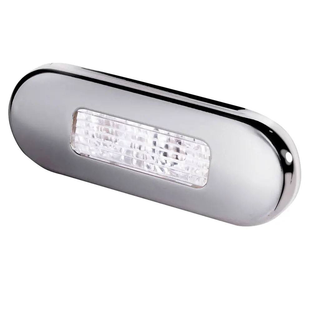 Hella Marine Surface Mount Oblong Led Courtesy Lamp - White Led - Stainless Steel Bezel [980869301] 1